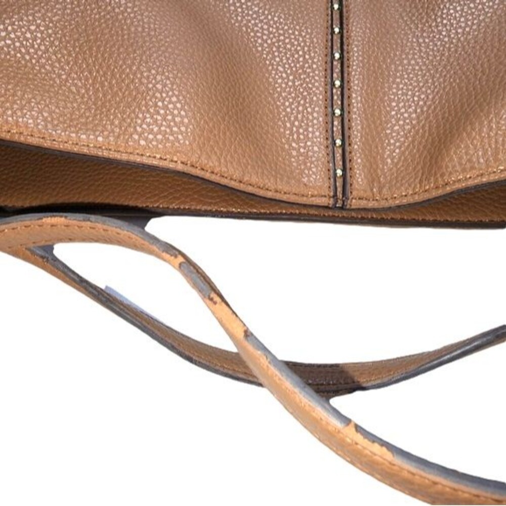 Nicole Miller Beige Faux Leather Shoulder Bag 13"X12"X2.5" - Picture 11 of 14
